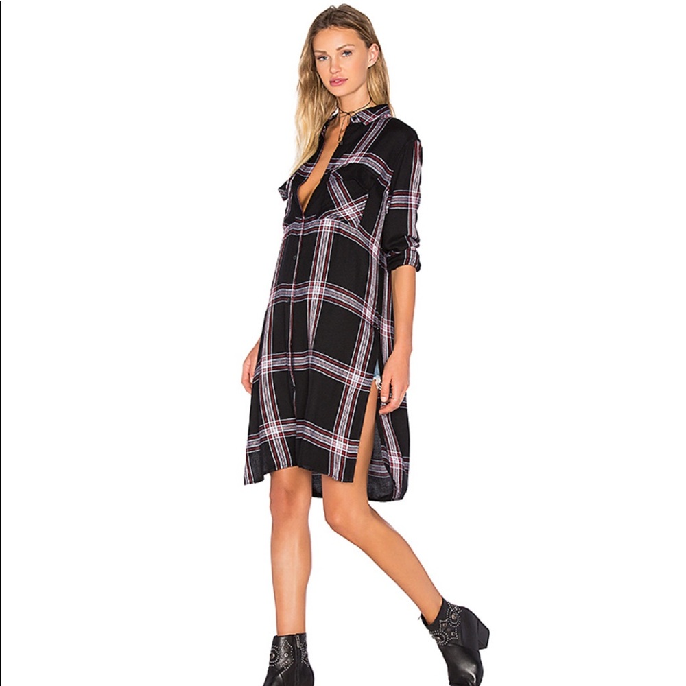 Rails Dawson Dress in Black and White Plaid